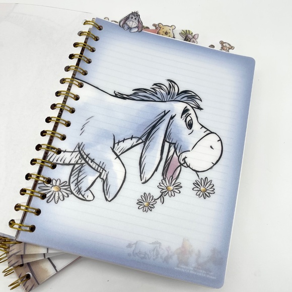 Disney Winnie the Pooh Spiral Notebook Journal Set of 4 w/ 4 Tab Dividers – New - Picture 2 of 8